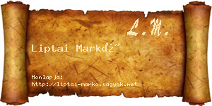 Liptai Markó névjegykártya